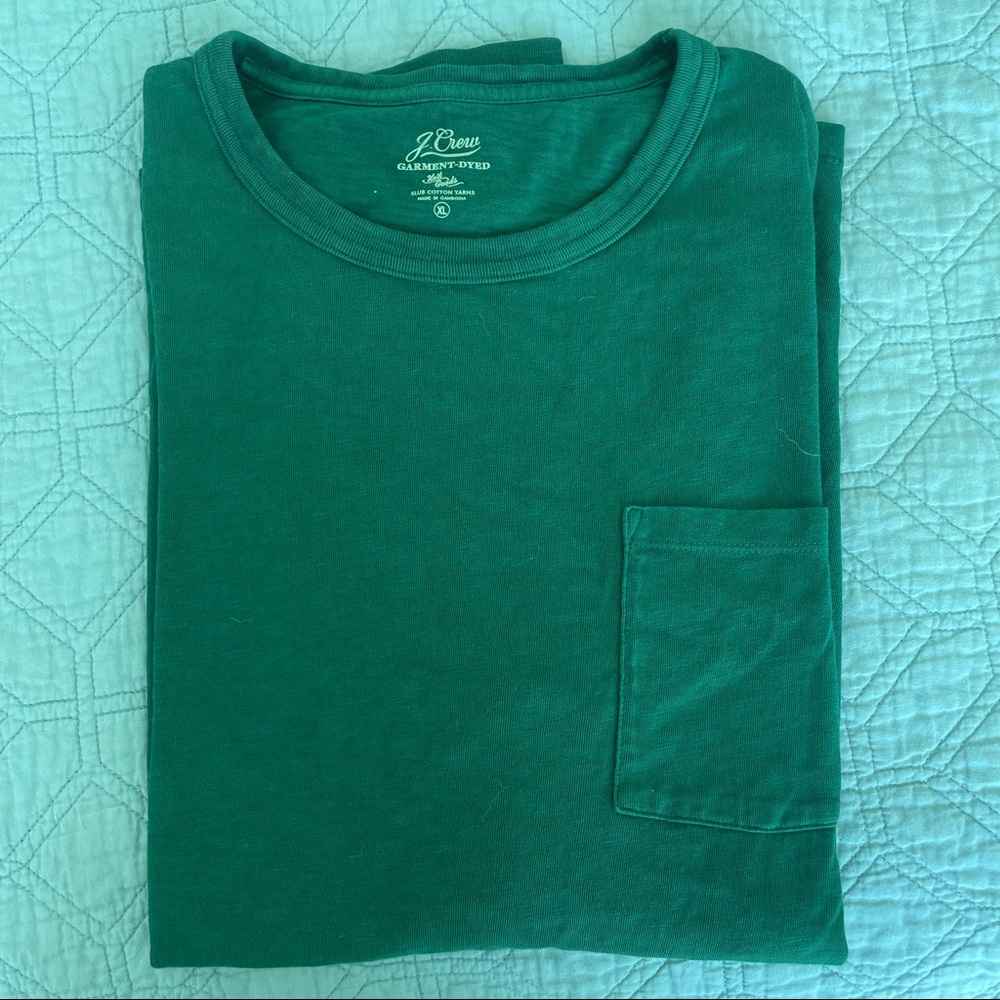 Mens Jcrew forest green long sleeve - size large